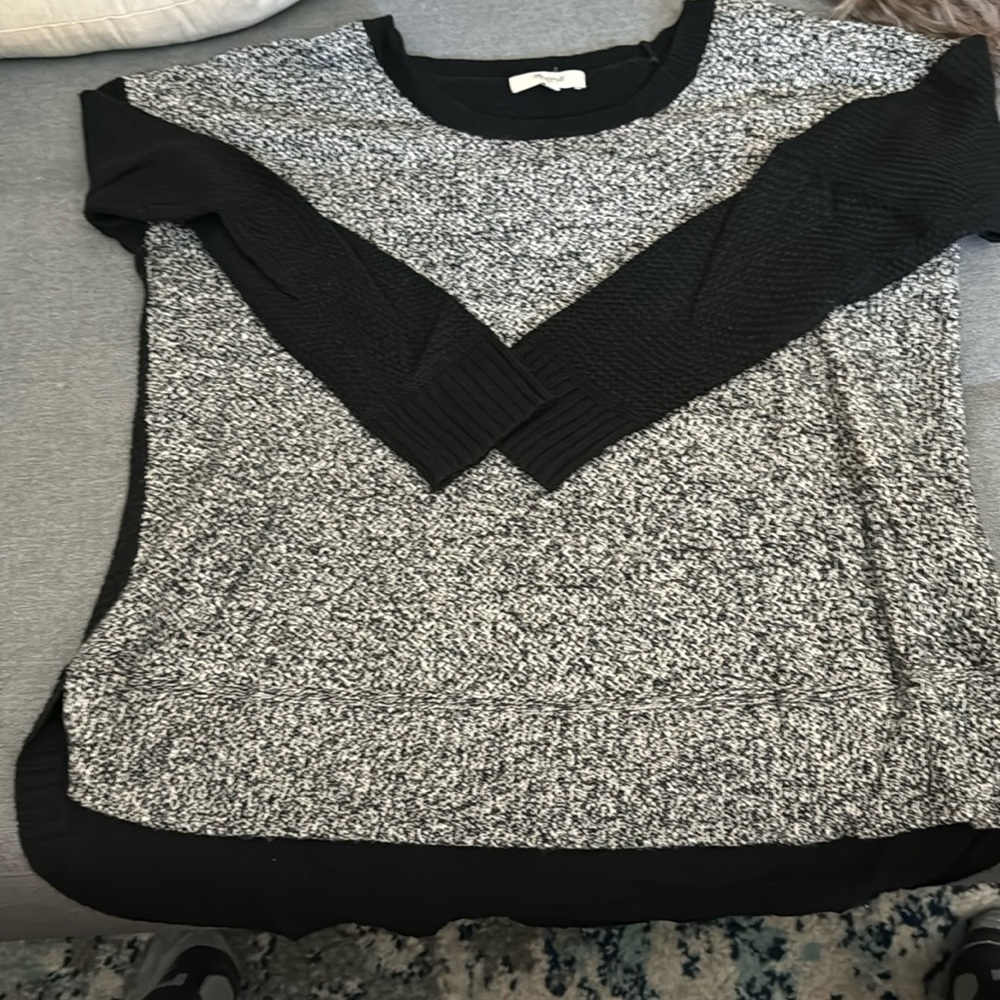 Casual black and salt and pepper sweater